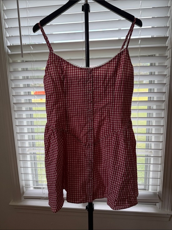 Princess Polly Dresses & Skirts - Princess Polly Red Gingham Babydoll Mini Dress Size US 10